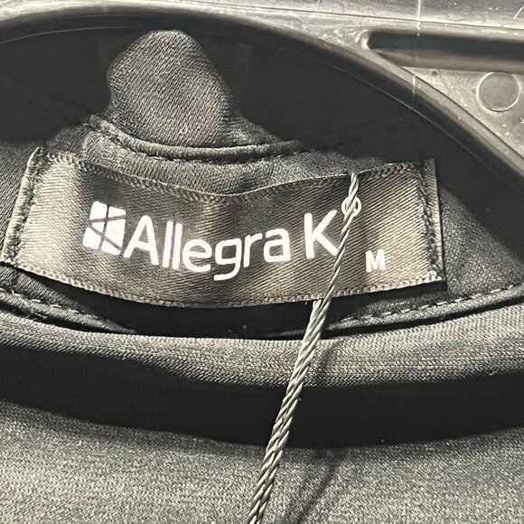 Allegra K - Women's Short Sleeve Button Front Blouse - Black - Medium - Picture 9 of 13